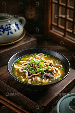 中式碗装风味面条美食