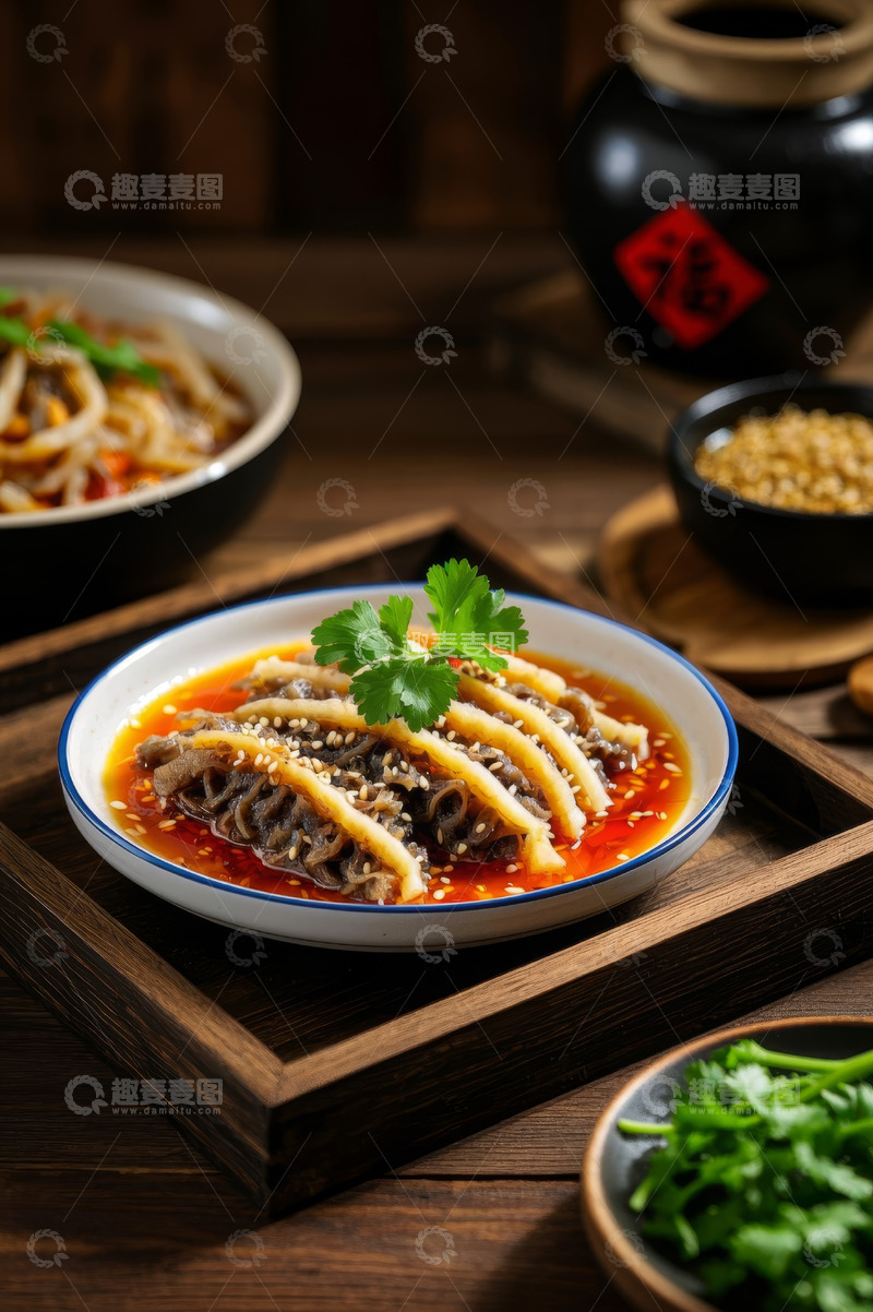 高清大图下载【趣麦麦图】中式红油耳片美食特写