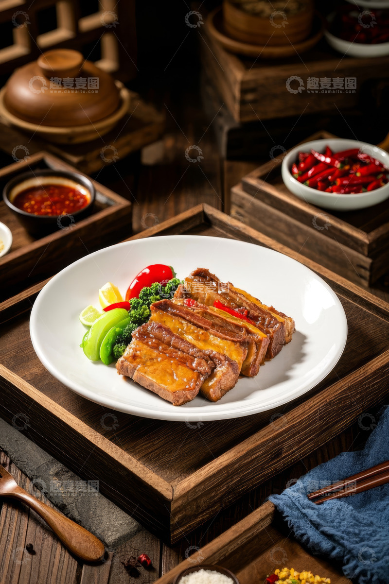 高清大图下载【趣麦麦图】中式摆盘的美味酱牛肉