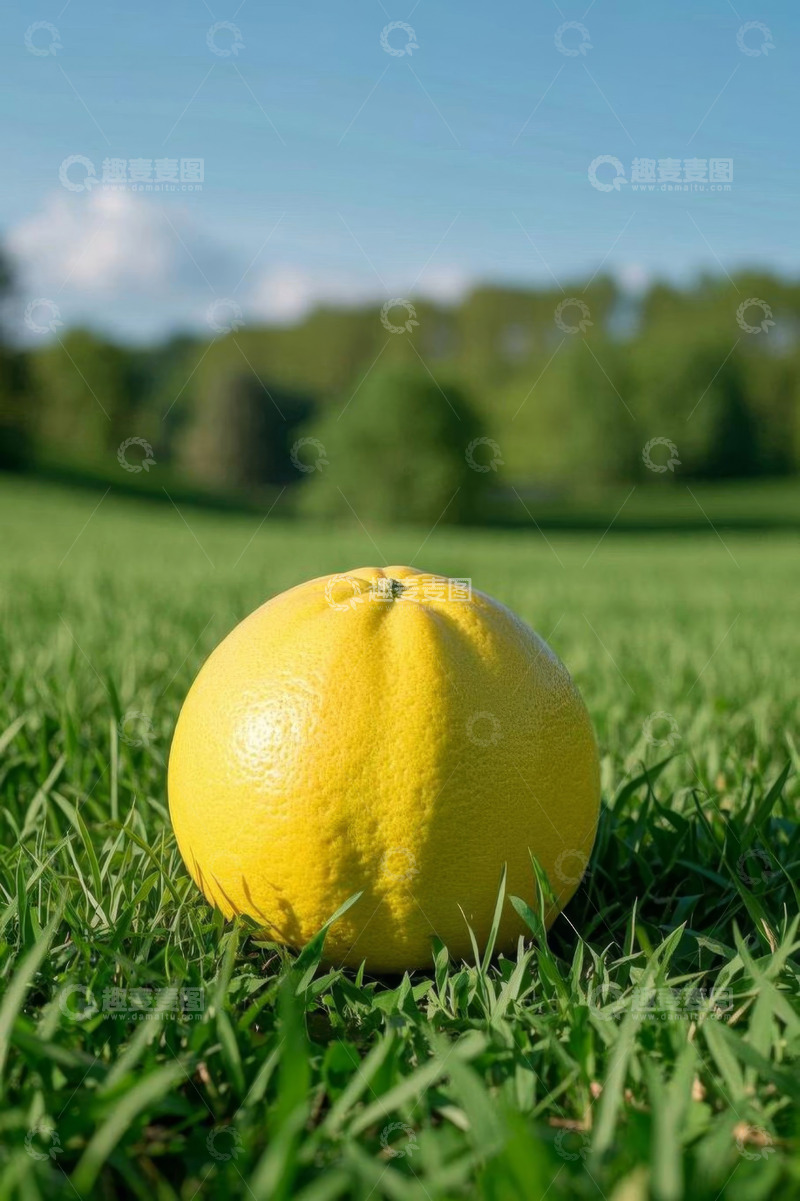 高清大图下载【趣麦麦图】草地上的黄色水果特写