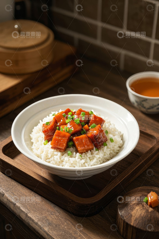 红烧肉盖饭特写