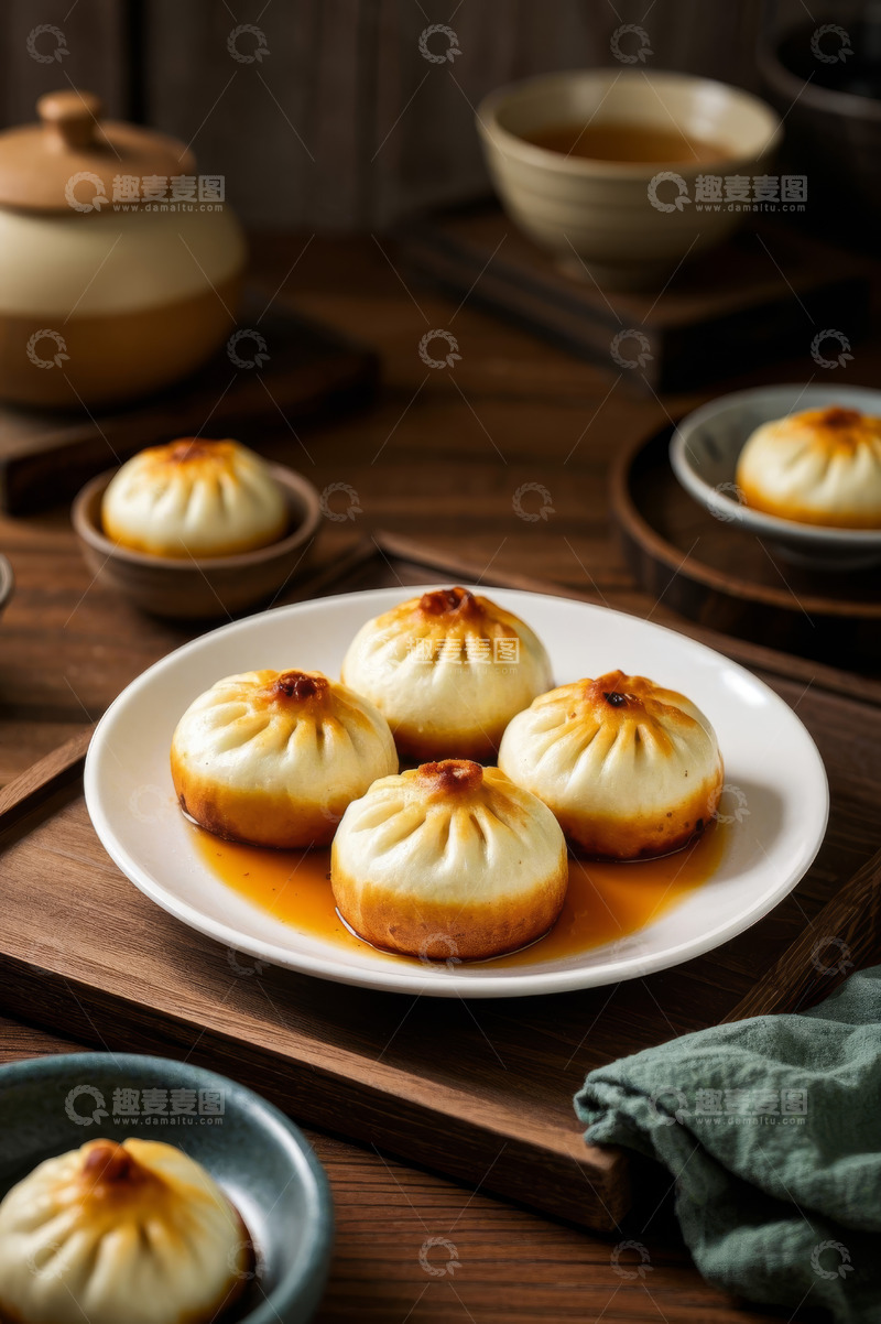 高清大图下载【趣麦麦图】中式面点包子摆拍
