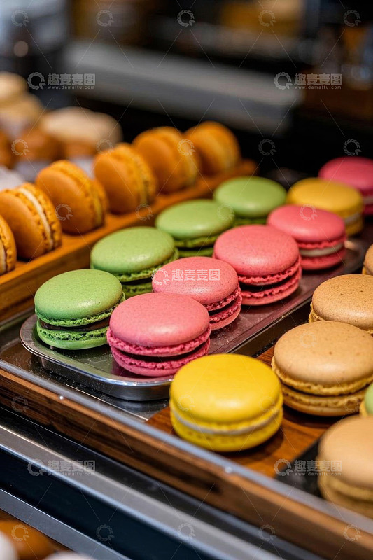 展示架上多彩马卡龙