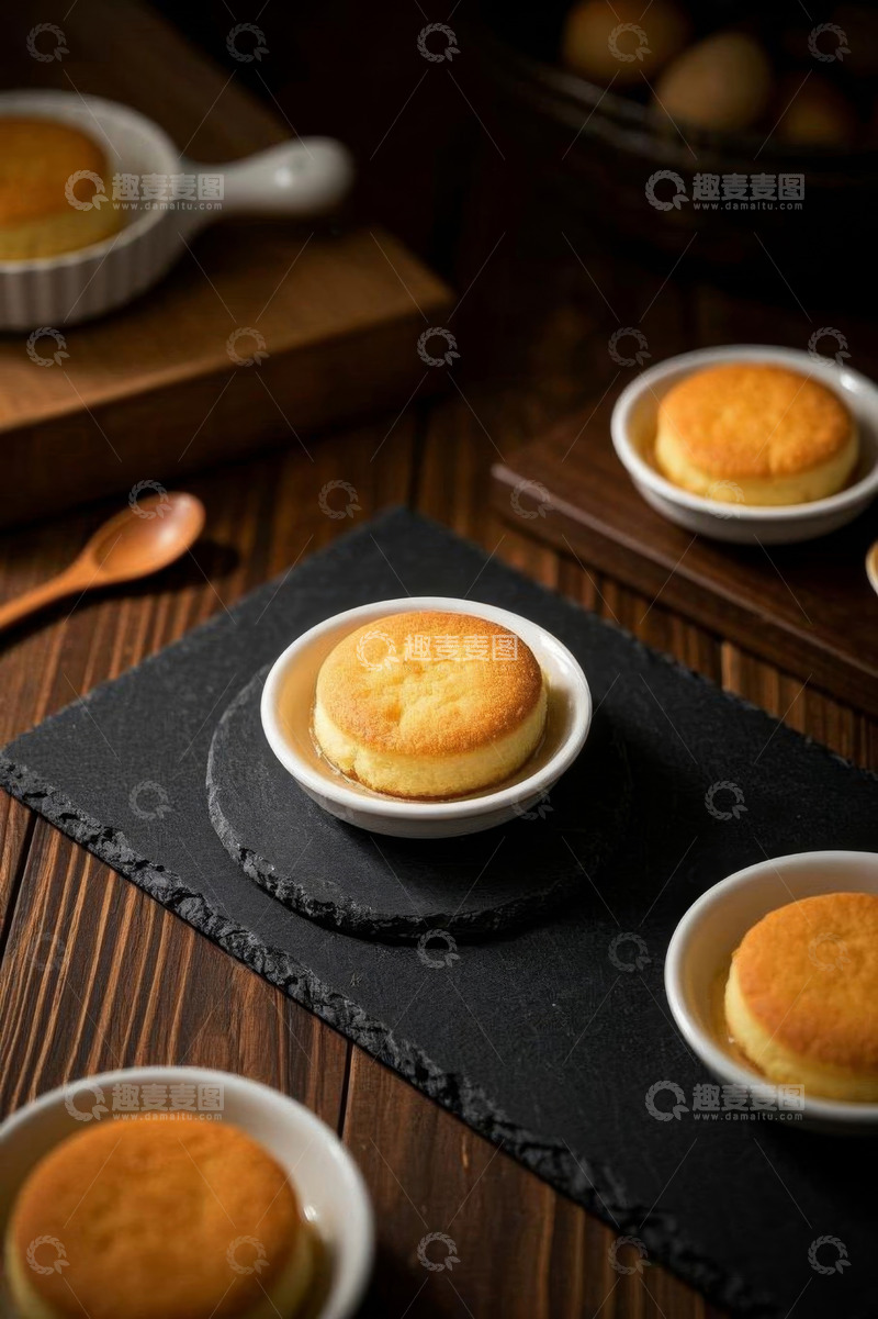 高清大图下载【趣麦麦图】木质桌面上的精致小蛋糕