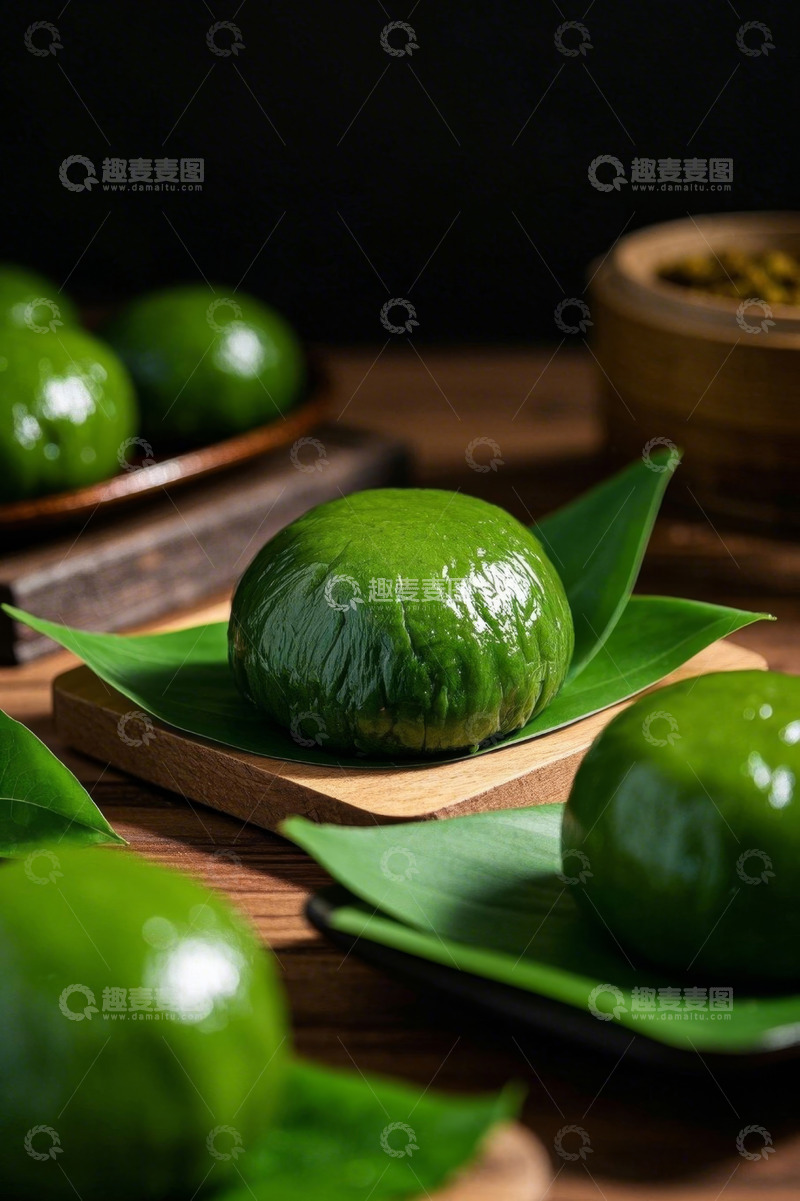 高清大图下载【趣麦麦图】传统青团美食特写