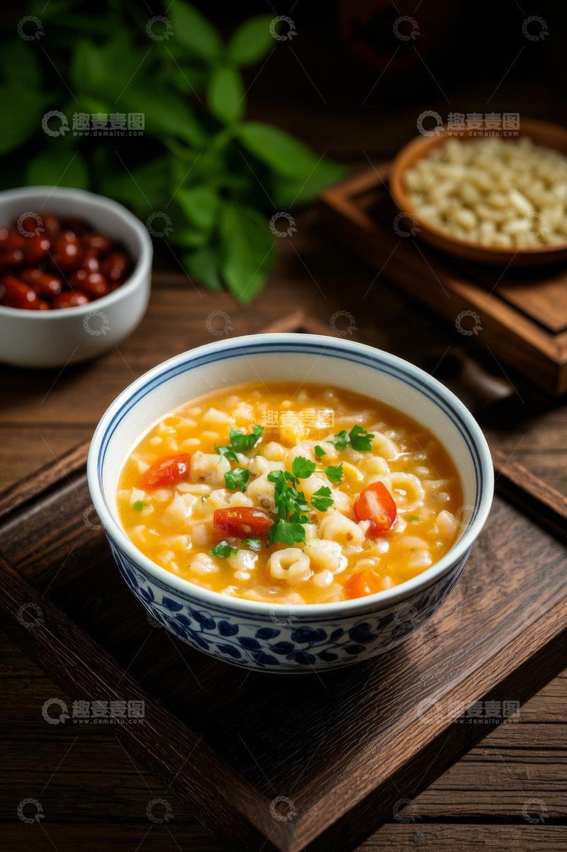 高清大图下载【趣麦麦图】中式碗装五谷杂粮粥美食