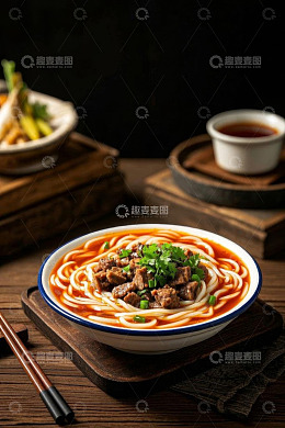 中式牛肉米粉特写