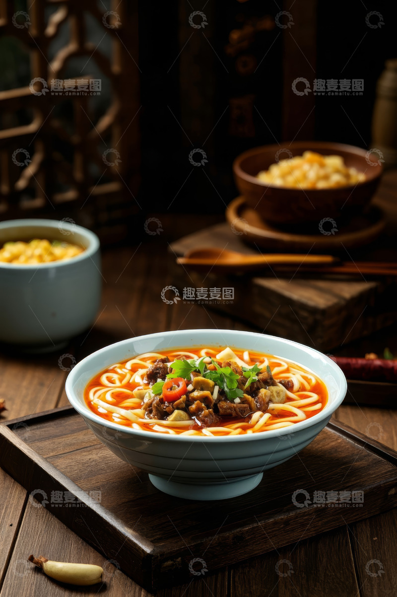 高清大图下载【趣麦麦图】中式风味牛肉面摆拍