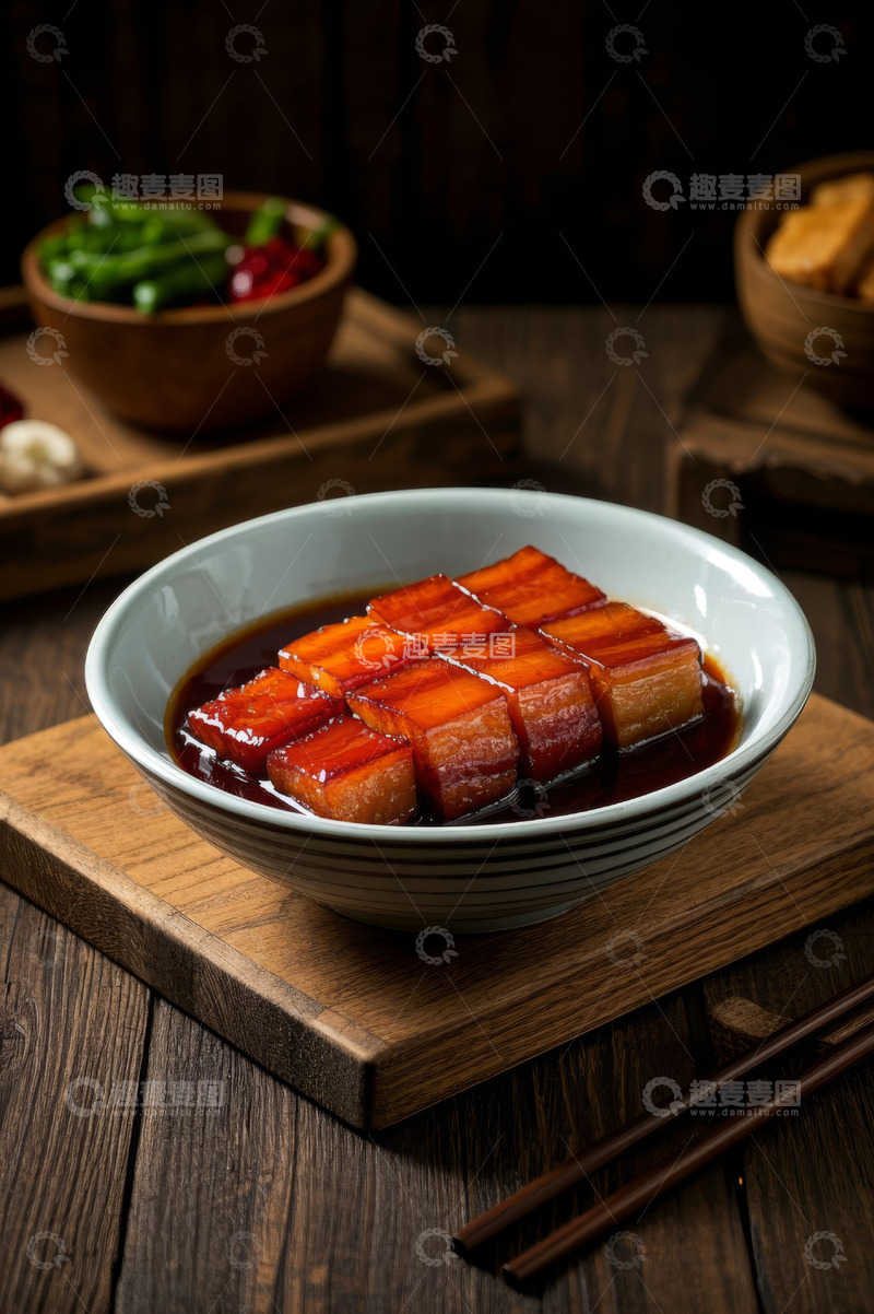 高清大图下载【趣麦麦图】碗装红烧肉美食特写