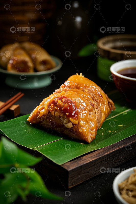特写美味传统粽子素材