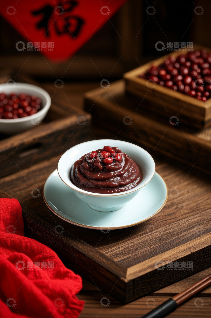 高清大图下载【趣麦麦图】中式红豆泥美食静物