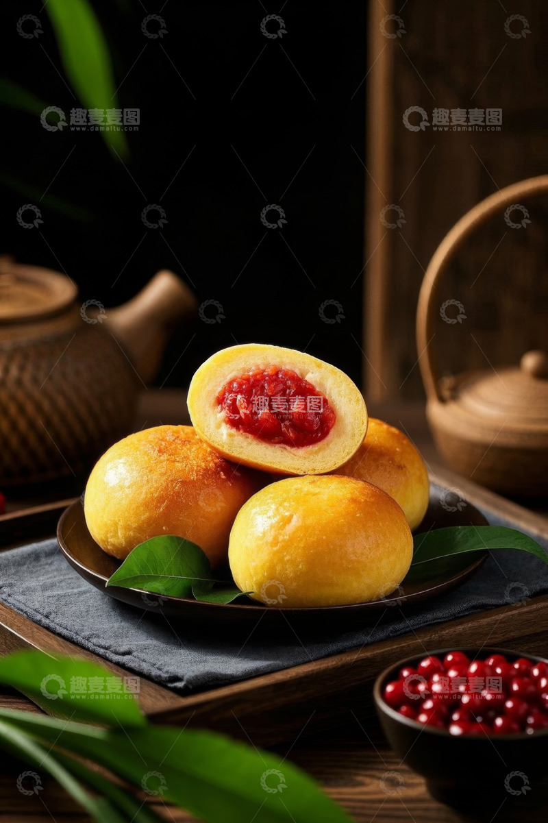 高清大图下载【趣麦麦图】中式点心糕点及馅料特写