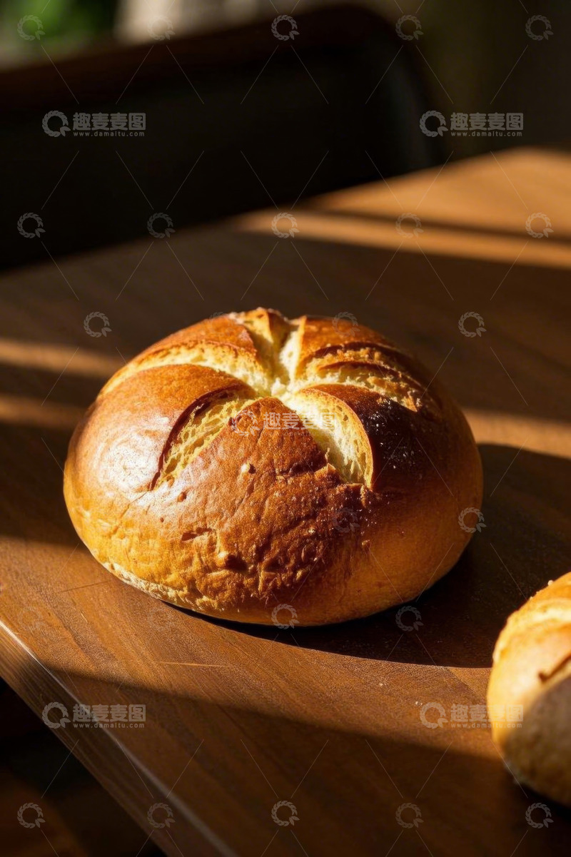 高清大图下载【趣麦麦图】木桌上的美味面包