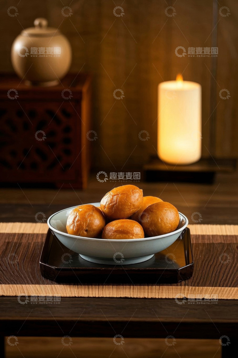 高清大图下载【趣麦麦图】中式摆盘的传统点心静物