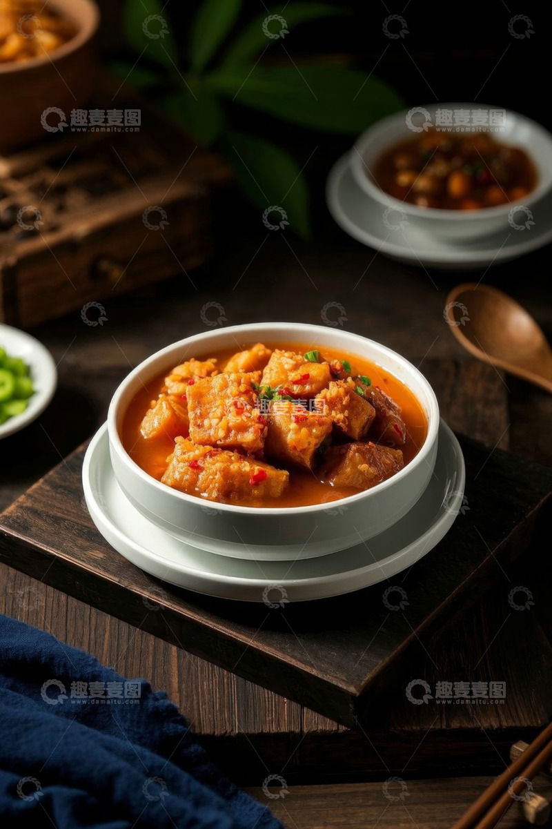 高清大图下载【趣麦麦图】中式菜肴豆腐美食特写