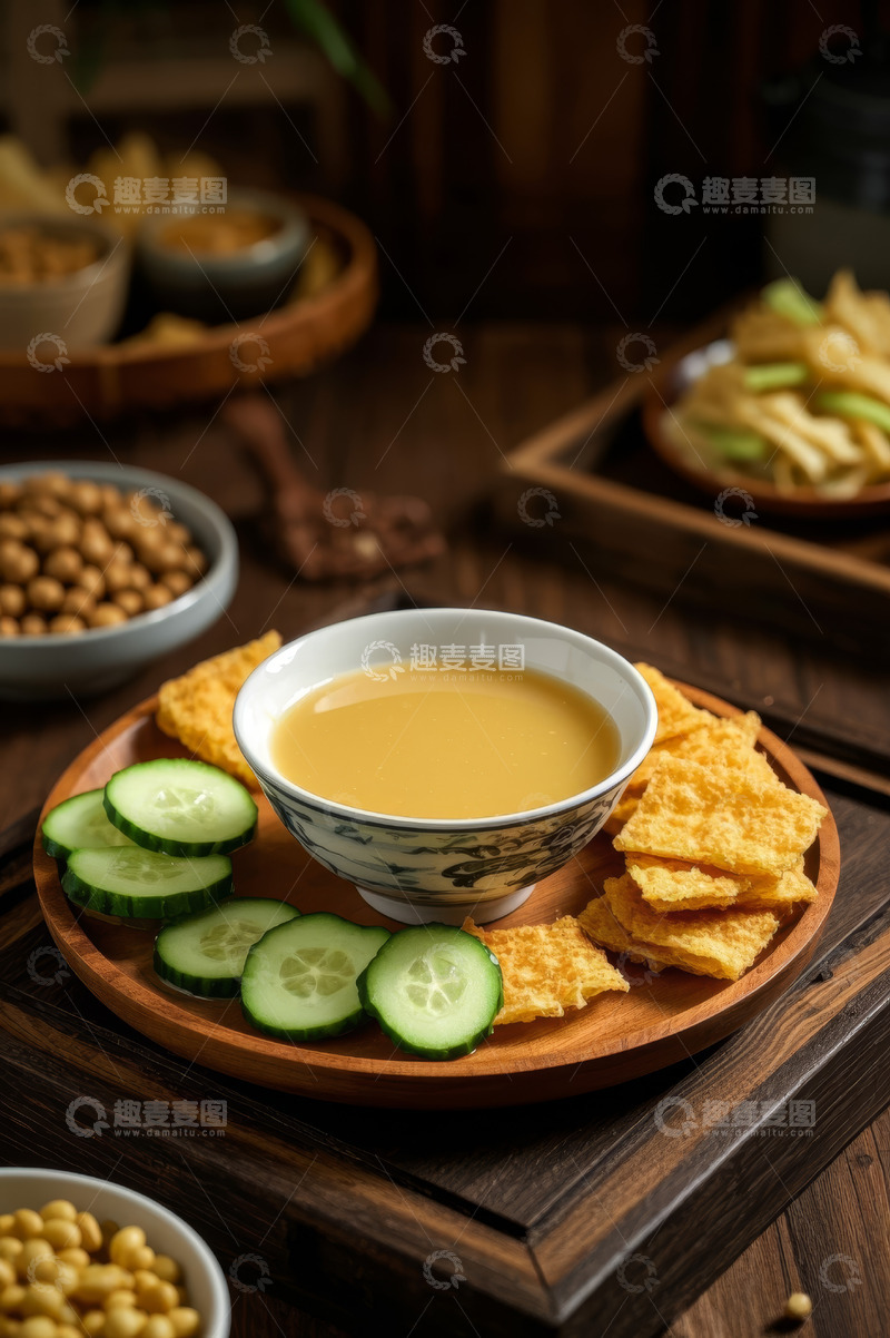 高清大图下载【趣麦麦图】中式茶点与饮品摆盘