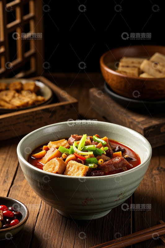 中式美食豆腐菜肴特写
