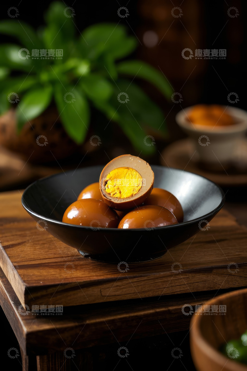 高清大图下载【趣麦麦图】碗中卤蛋特写