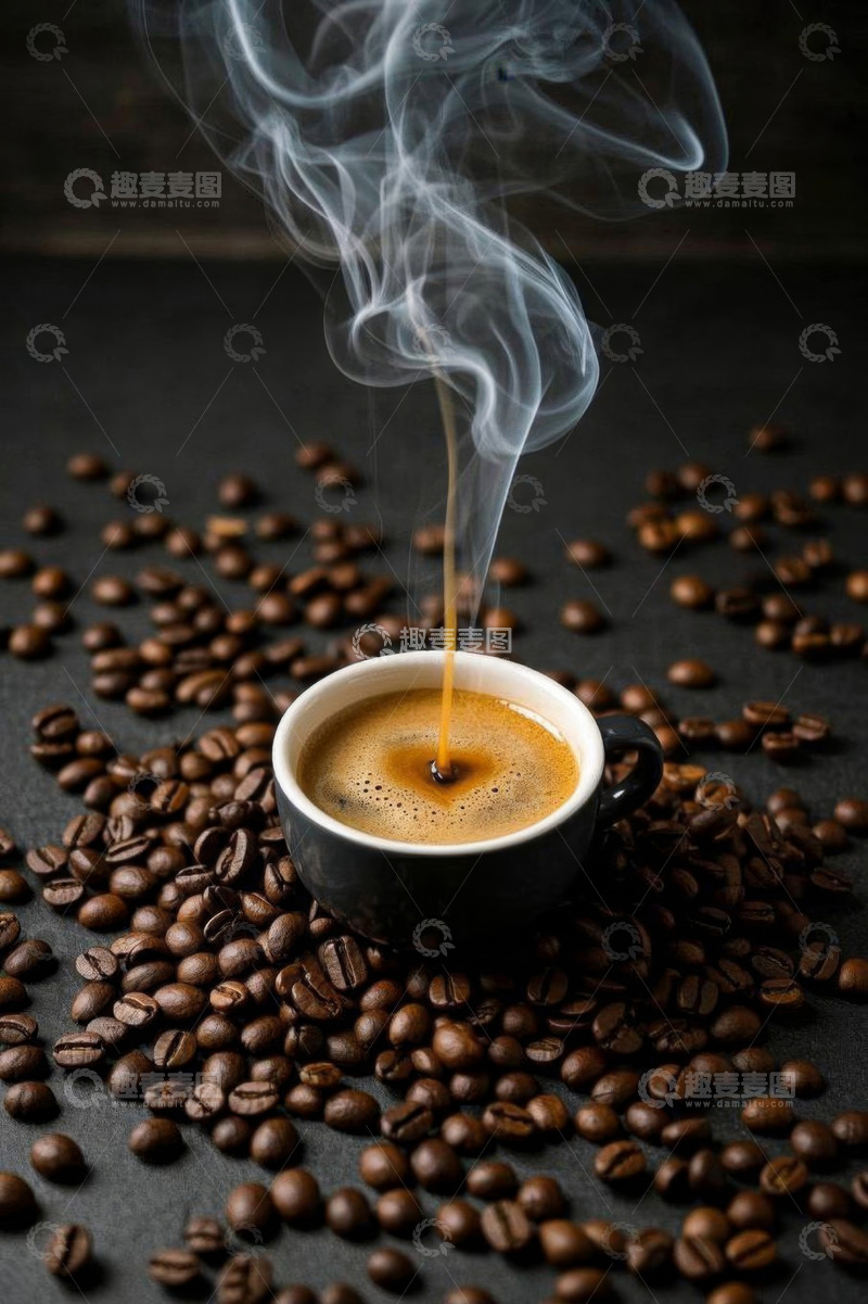 高清大图下载【趣麦麦图】咖啡杯中倒入咖啡场景