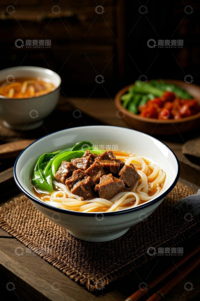 高清大图下载【趣麦麦图】牛肉面条美食特写