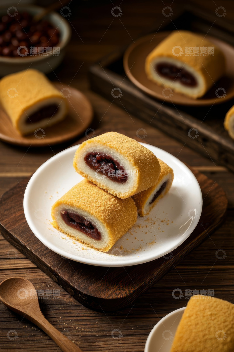 高清大图下载【趣麦麦图】豆沙馅糕点特写