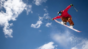 滑雪板跳跃特技运动摄影