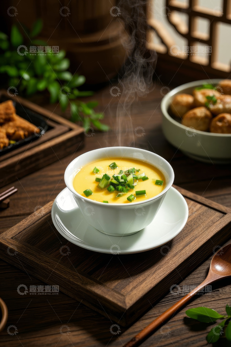 高清大图下载【趣麦麦图】中式餐桌上的热汤美食