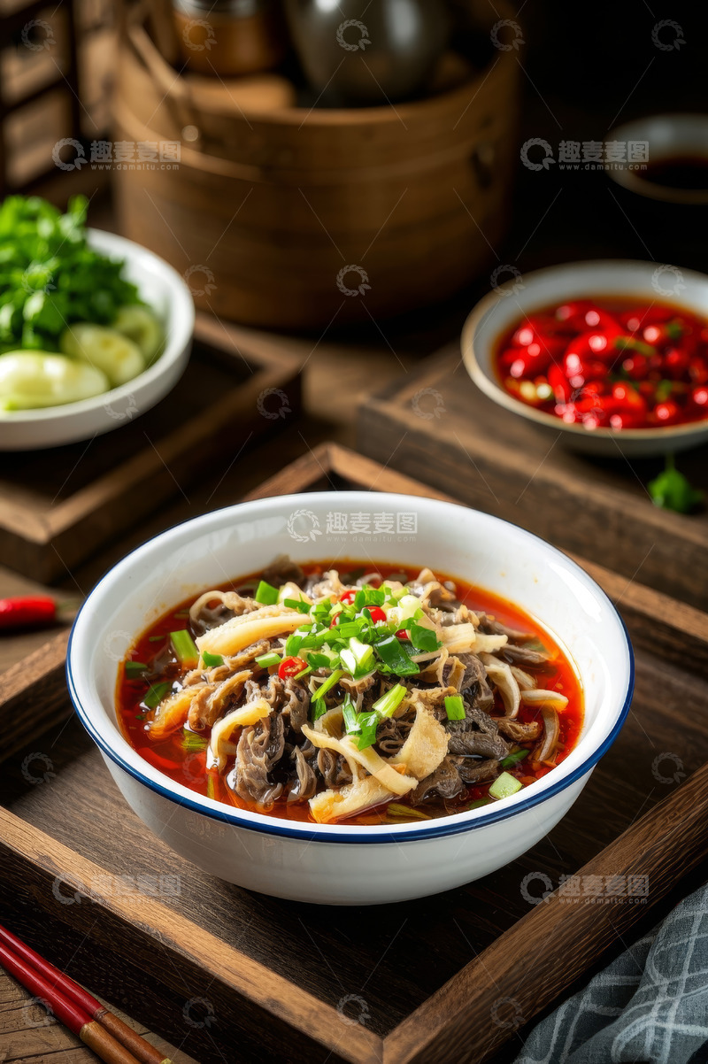 高清大图下载【趣麦麦图】中式风味牛杂汤美食特写