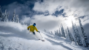 滑雪板跳跃特技雪景运动摄影图片