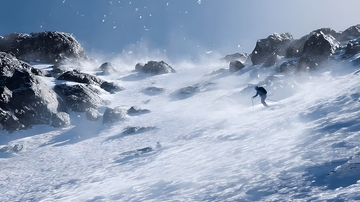 滑雪板跳跃特技雪景运动摄影