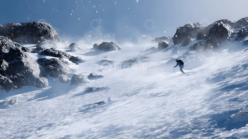 高清大图下载【趣麦麦图】滑雪板跳跃特技雪景运动摄影