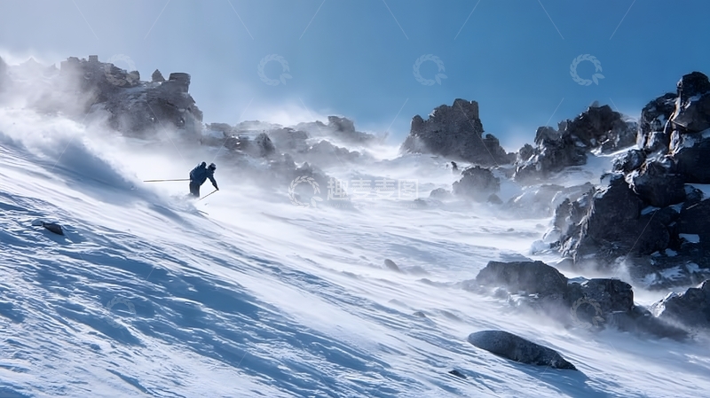 高清大图下载【趣麦麦图】冬季滑雪板跳跃特技雪景运动摄影