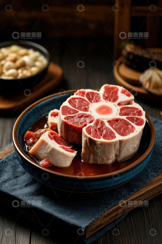 碗装炖煮羊肉美食特写