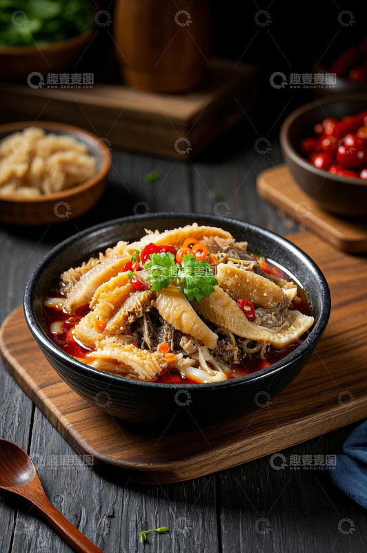碗装麻辣凉拌牛杂美食