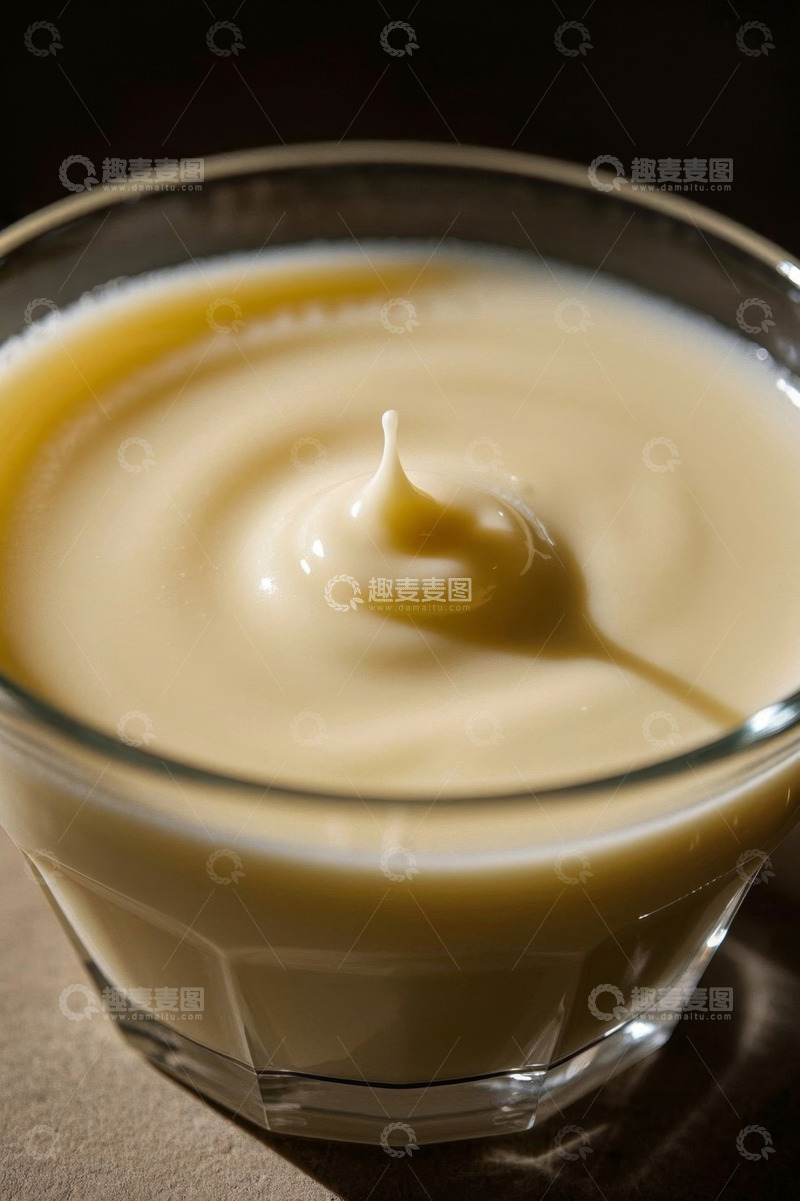 高清大图下载【趣麦麦图】玻璃杯中装着的白色液体