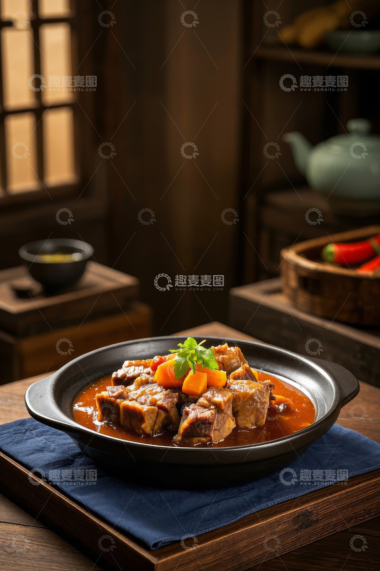 中式炖牛肉美食特写