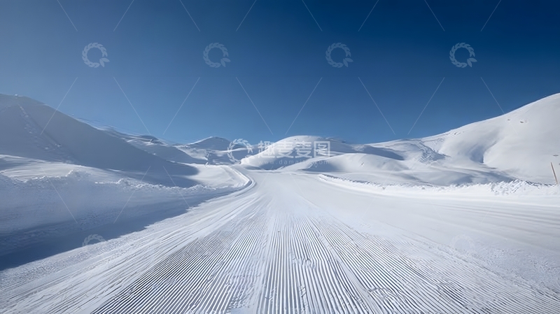 高清大图下载【趣麦麦图】雪地公路风光