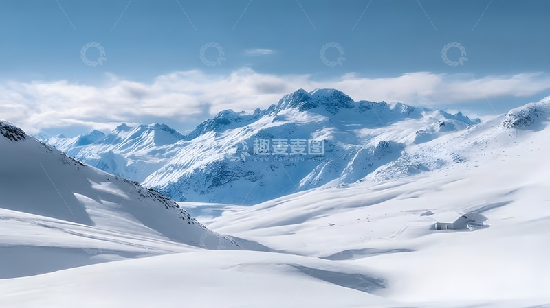 高清大图下载【趣麦麦图】冬季雪山风光壮丽景色摄影图片
