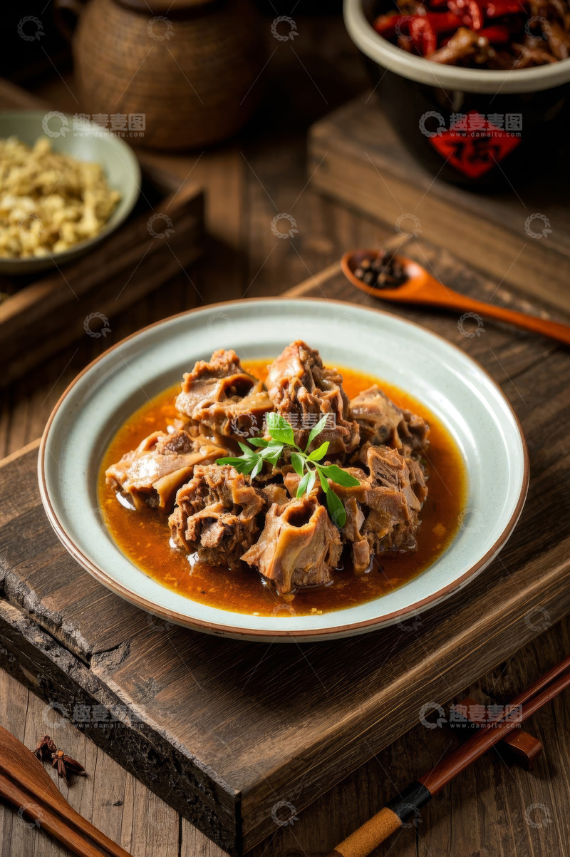 高清大图下载【趣麦麦图】中式卤味排骨美食特写