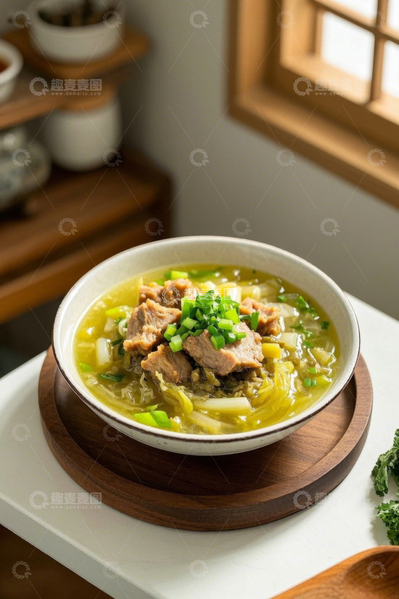 高清大图下载【趣麦麦图】碗装家常风味酸菜炖肉