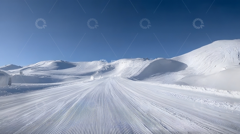 高清大图下载【趣麦麦图】雪地滑雪道风光摄影