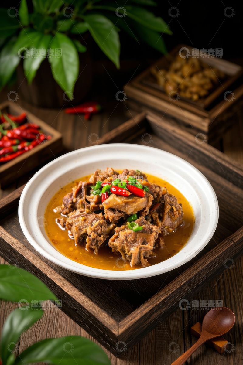 高清大图下载【趣麦麦图】中式菜肴红烧鸭特写