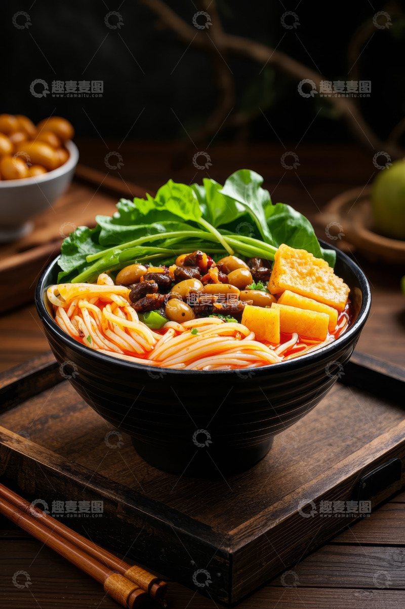 高清大图下载【趣麦麦图】一碗丰盛的柳州螺蛳粉