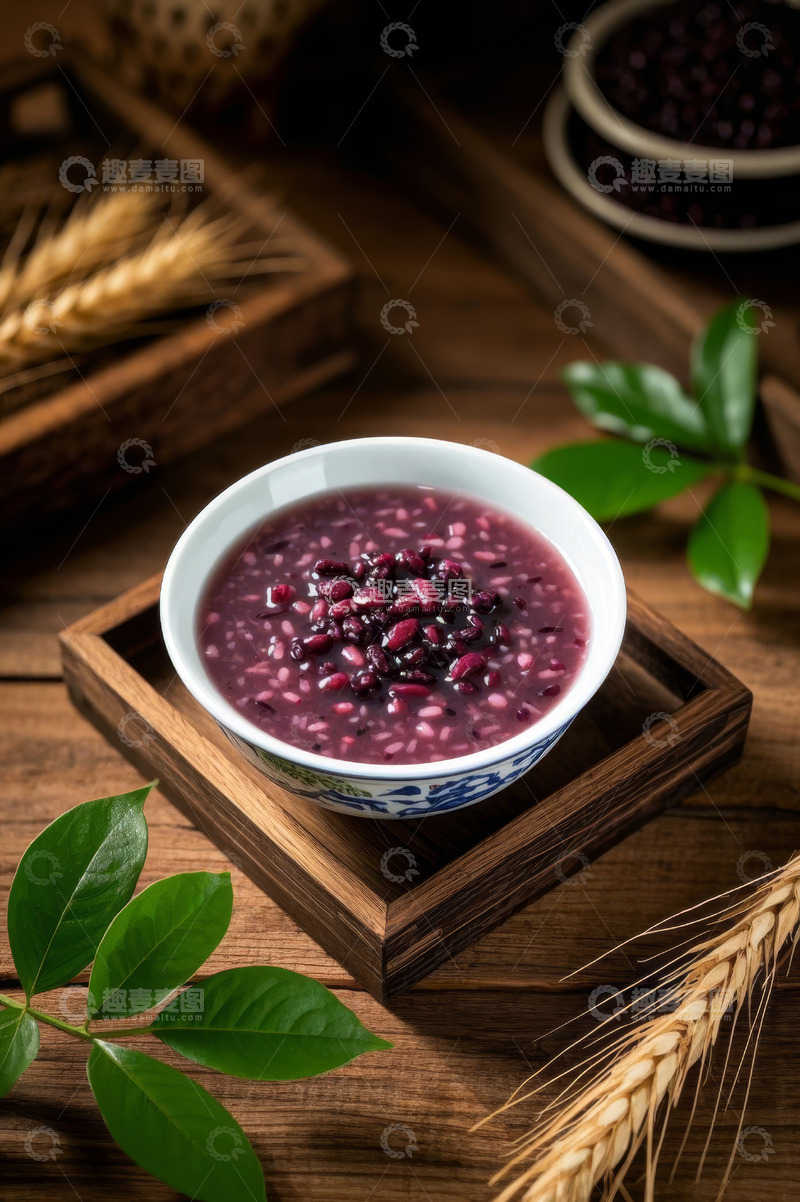 高清大图下载【趣麦麦图】碗装五谷杂粮粥特写