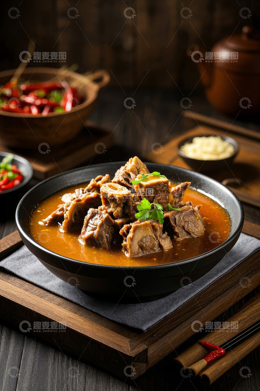 碗装红烧羊蝎子美食素材