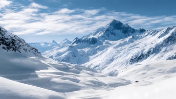 雪山风光壮丽雪景摄影