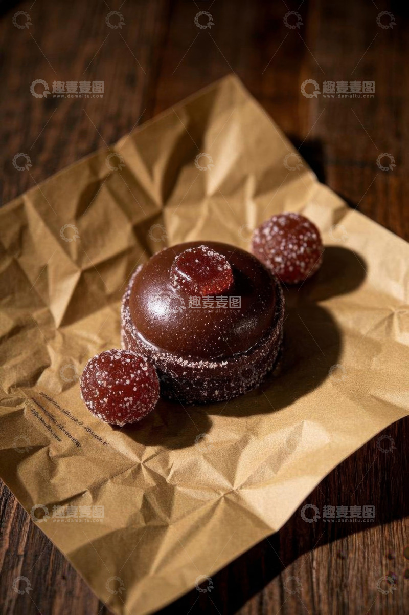 高清大图下载【趣麦麦图】木桌上的巧克力甜点