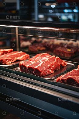 展示柜中的新鲜牛肉