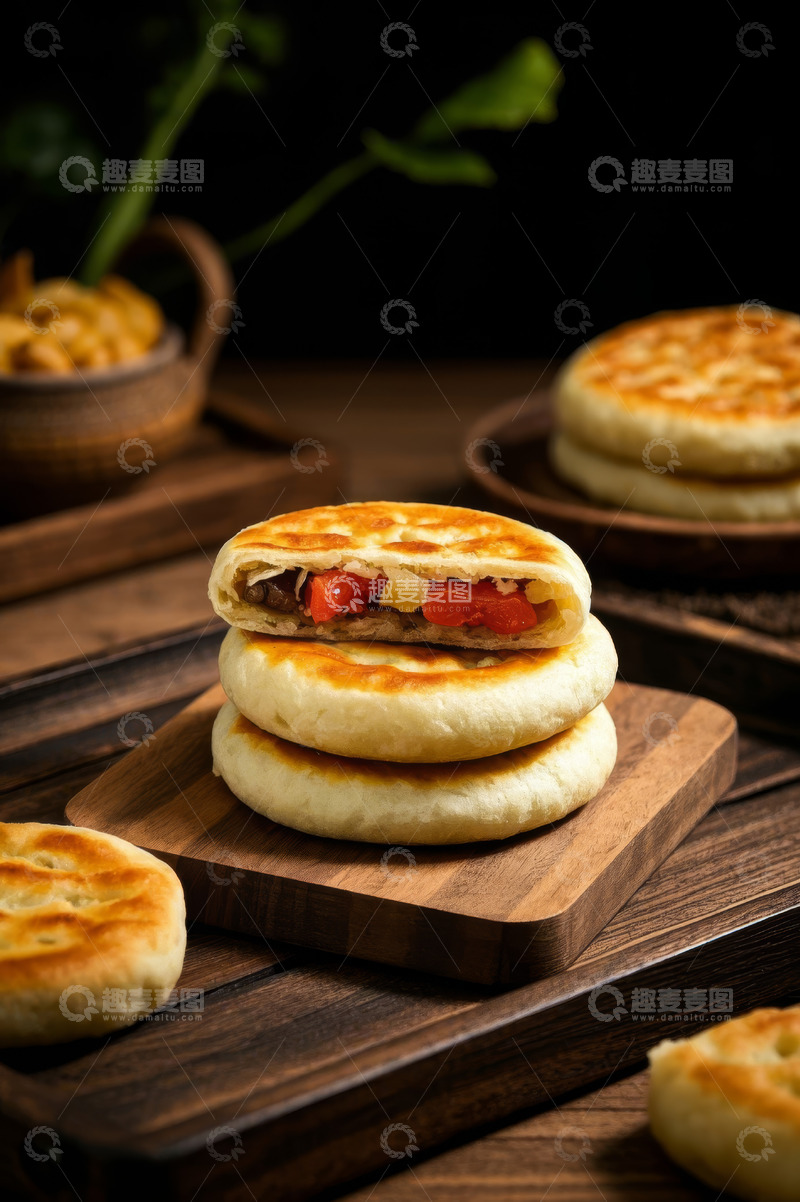 高清大图下载【趣麦麦图】美味夹心饼特写