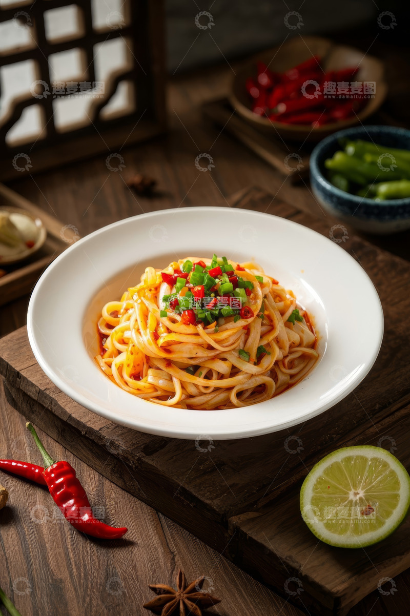 高清大图下载【趣麦麦图】中式面条搭配调料特写